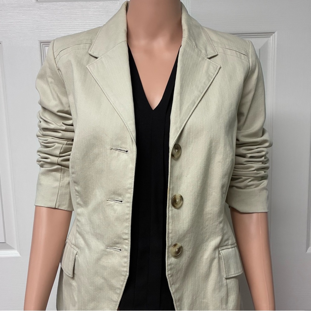 ISAAC MIZRAHI for TARGET® Single breasted 3 button blazer, cream beige, Size S